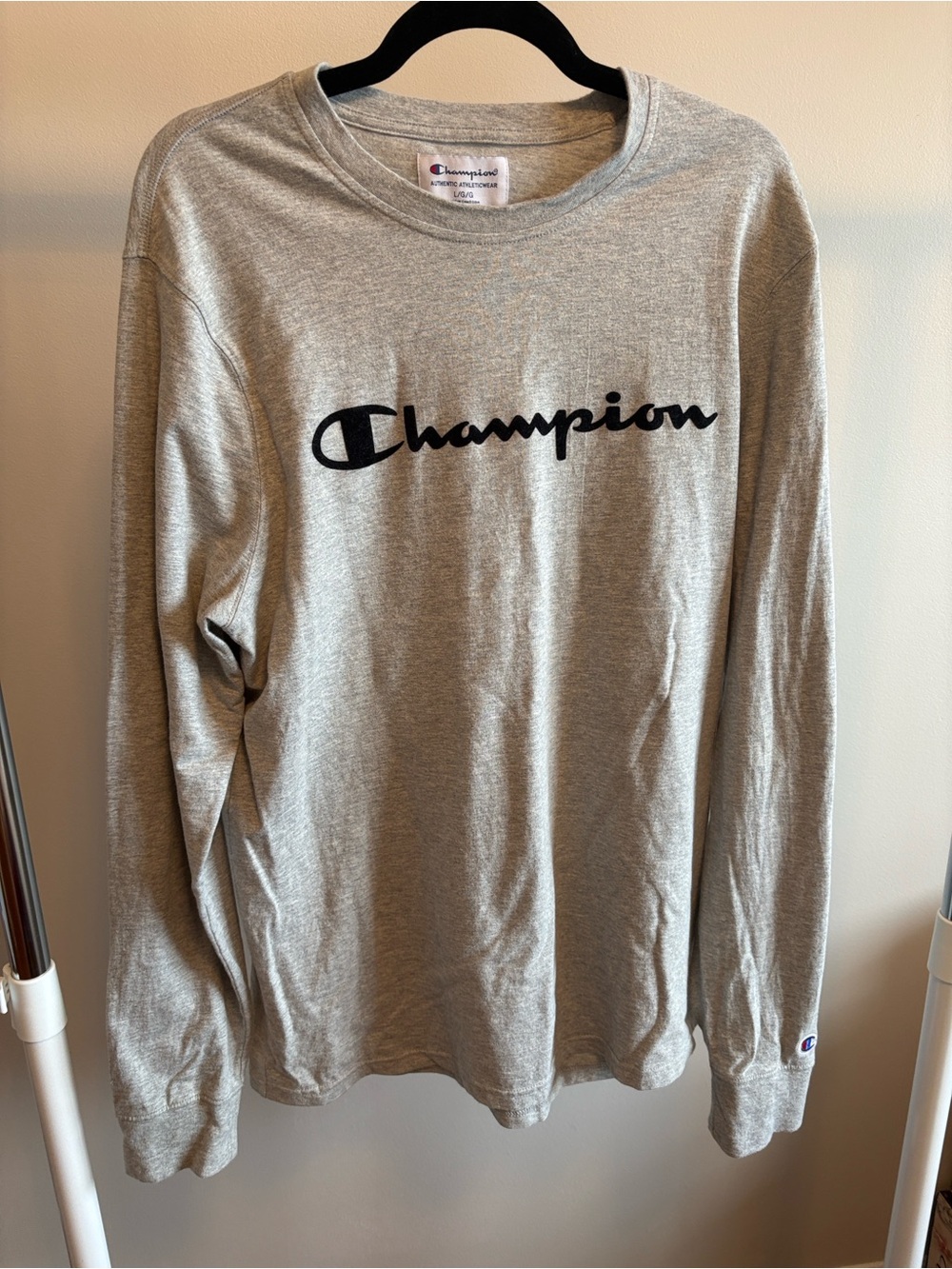 Champion White and Blue Logo Athleticwear Label